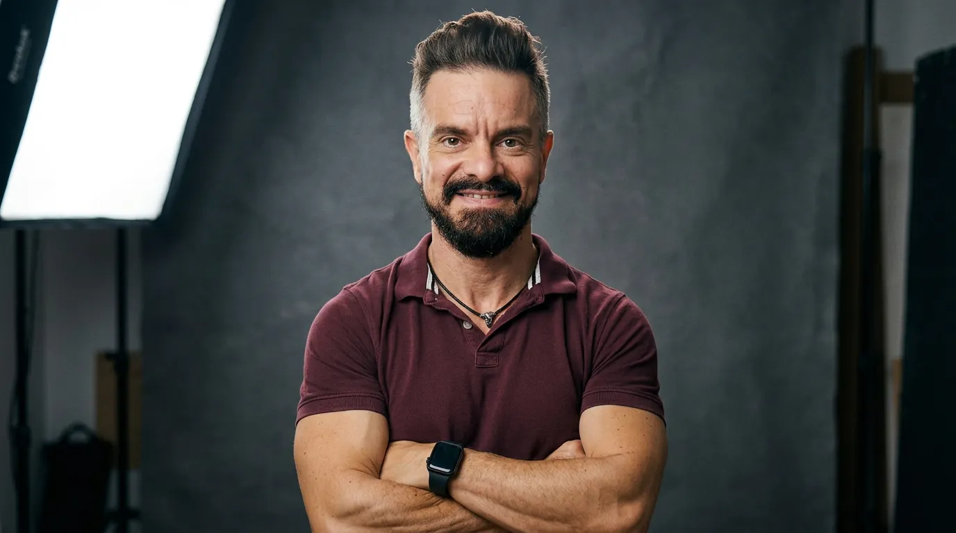 JJ Priego en el estudio con los brazos cruzados
